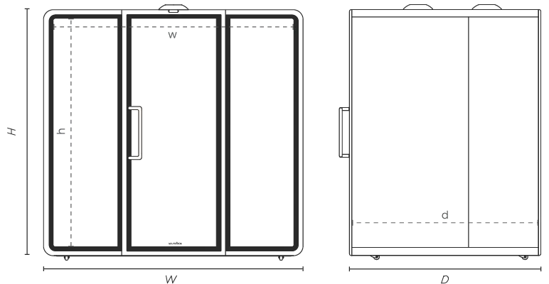 Soundbox soundproof office pod - specs image