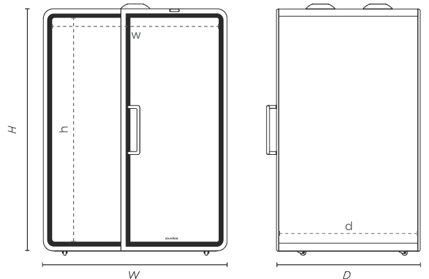 Soundbox soundproof office pod - specs image