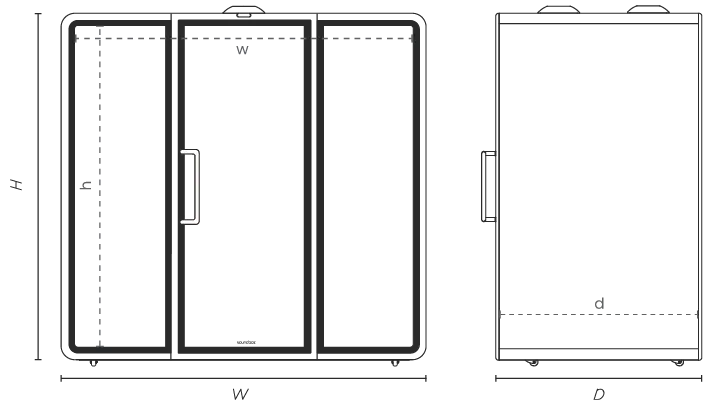 Soundbox soundproof office pod - specs image